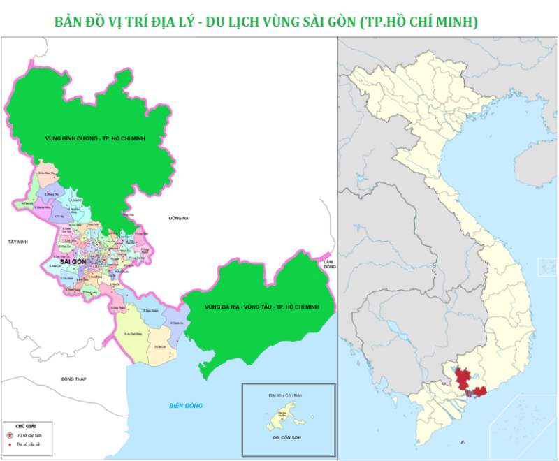 Vị trí địa lý vùng đất Sài Gòn.