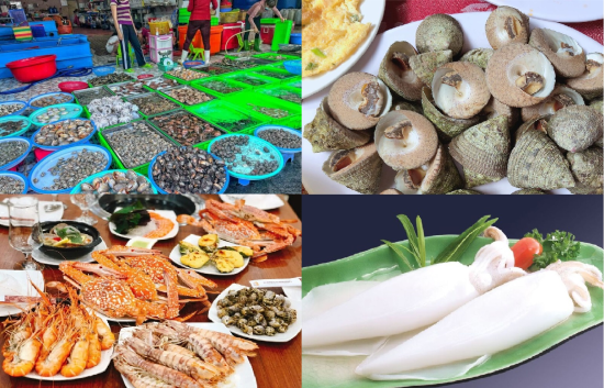 Ốc và hải sản