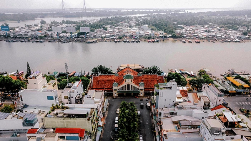 Chợ Cần Thơ từ góc chụp trên cao
